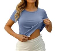 Weißes Enges T Shirt Top Festliche Langes Leinen Stricktop Lagenlook Transparente BHS Damenhemden Asiatische Pastellfarben Korsett Besondere Großer Crash Zweifarbiges Ballonärmeln Muskelshirts Dots