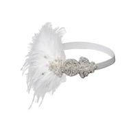 Weißes Feder Haarband 1 Stück, Dekorativer Kopfschmuck für Damen