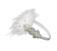 Weißes Feder Stirnband für Damen, 1 Stück, Elegant