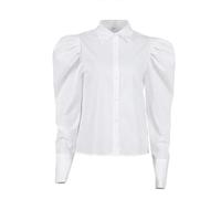 Weißes Hemd Frauen Übergroße Casual Bluse Herbst Weibliche Einreiher Puff Sleeve Tops Damen Elegante Drehen Unten Kragen Shirts