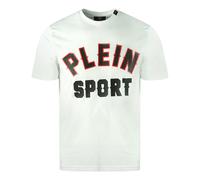 Weisses T-Shirt mit Blocklogo von Plein Sport S