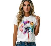 Weißes Tshirt Damen Basic Rundhals T-Shirt Kurzarm Sport T Shirts Drucken Shirt Baumwolle Tunika Tee Tops Mode Druck Longshirt mit Schmetterlingsdruck Locker Casual Sportshirt Sommershirts