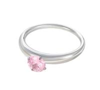 Weißgold 375 9 Karat Trauringe mit Rose Lab Rosa Saphir, Solitär 9K Gold Echte Antragsring Gr.51 (16.2)