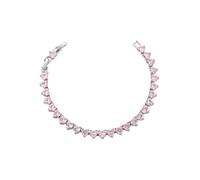 Weißgold Au 375/585/750 Armband mit Herz Rose Lab Saphir, Herz 9K/14K/18K Weiß Gold Echte Armreifen