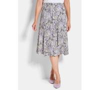 Jerseyrock GOLDNER "Druckrock mit Paisley-Muster", Damen, Gr. 38, lila (flieder, grün, gemustert), Obermaterial: 95% Viskose CV. 5% Elasthan EL., figurumspielend, Röcke, stretchbequemer Viskosejersey