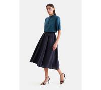 Weit schwingender Rock mit Taillenbund aus 100% Leinen Blau 42 (60.853088-0018-42)