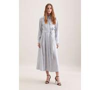 Weit schwingendes Hemdblusenkleid mit Bindgürtel aus Leinen Mix, slim Blau 38 (60.852379-0013-38)