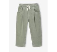Weite Cordhose Mädchen, Baggy-Look graugrün Gr. 140 von Vertbaudet