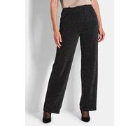 Weite Hose VERA aus glänzendem Jersey schwarz 225 lang