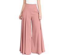 Weite Hosen Damen Stoffhose Damen Sommer Jeans Damen Stretch High Waist Stretch Palazzo Hose A Linien Weite Hose Baggy Bauchweg Hose Locker Schlaghose Anzughose Damen (Rosa, 4XL)