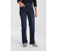 Weite Jeans ARIZONA, Damen, Gr. 17, K + L Gr, blau (dunkelblau us), Denim/Jeans, Obermaterial: 98% Baumwolle, 2% Elasthan, Basic, gerade lang, Jeans, weite Beinform, Used-Look-Waschung, hohe Taille, T