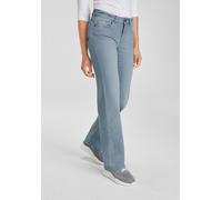 Weite Jeans ARIZONA, Damen, Gr. 19, K + L Gr, blau (bleached), Denim/Jeans, Obermaterial: 98% Baumwolle, 2% Elasthan, Basic, gerade lang, Jeans Weite Jeans, weite Beinform, Used-Look-Waschung, hohe Ta