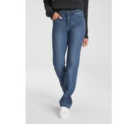 Weite Jeans ARIZONA, Damen, Gr. 84, K + L Gr, blau (blau used), Denim/Jeans, Obermaterial: 98% Baumwolle, 2% Elasthan, Basic, gerade lang, Jeans, weite Beinform, Used-Look-Waschung, hohe Taille, Topse