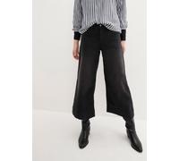 Weite Jeans BONPRIX, Damen, Gr. 46, N-Gr, schwarz (schwarz denim used (länge: regulär)), Denim/Jeans, Obermaterial: 73% Baumwolle, 24% Polyester, 3% Elasthan, loose fit, Jeans, Loose Fit Passform, 7/8