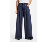 Weite Jeans BOSS ORANGE "SLOUCHY 2PL MR Premium Damenmode", Damen, Gr. 32, Länge 34, blau (medium grau 030), Denim/Jeans, Obermaterial: 53% Baumwolle, 47% Lyocell, unifarben, lang, Jeans, mit voluminö