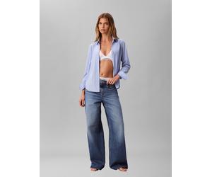 Weite Jeans CALVIN KLEIN JEANS, Damen, Gr. 27, Länge 30, classon blau, Denim/Jeans, Obermaterial: 100% Baumwolle, relaxed fit normal, Jeans, Wide-leg-Passform (93961334-27) classon blau
