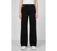 Weite Jeans CALVIN KLEIN JEANS, Damen, Gr. 34, Länge 30, true schwarz, Denim/Jeans, Obermaterial: 99% Baumwolle, 1% Elasthan, unifarben, weit lang, Jeans Weite Jeans, mit hohem Bund und weitem Bein, s