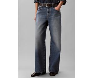 Weite Jeans CALVIN KLEIN JEANS "THE WIDE LEG", Damen, Gr. 32, Länge 31, blau (aged sapphire), Denim/Jeans, Obermaterial: 100% Baumwolle, unifarben, regular fit lang, Jeans, Regular fit mit ausgestellt