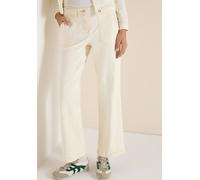 Weite Jeans CECIL "Style NEELE", Damen, Gr. 33, Länge 30, pearl beige, Denim/Jeans, Obermaterial: 92% Baumwolle, 6% Elastomultiester, 2% Elasthan. Futter: 52% Polyester, 48% Baumwolle, unifarben, norm