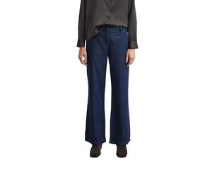 Weite Jeans COMMA "Style Marlene", Damen, Gr. 44, N-Gr, blau (dunkelblau), Denim/Jeans, Obermaterial: 80% Baumwolle, 20% Lyocell. Futter: 65% Polyester, 35% Baumwolle, unifarben, normal lang, Jeans, m
