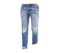 Weite Jeans Damen, Jeans Zerrissen Damen, Weites Bein Geradem Bein Verwaschenem Im Distressed Saum 42, Wo Finde Ich Meine Monatsabrechnungen