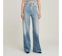 Weite Jeans G-STAR "Deck 2.0 High Loose Wmn", Damen, Gr. 31, Länge 30, vintage steel blau, Denim/Jeans, Obermaterial: 99% Baumwolle, 1% Elasthan, unifarben, loose fit lang, Jeans, im Five-Pocket Style