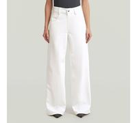 Weite Jeans G-STAR "Jeans Judee Straight", Damen, Gr. 32, Länge 32, weiß (ecru), Denim/Jeans, Obermaterial: 100% Baumwolle, straight fit normal, Jeans (56055964-32) ecru