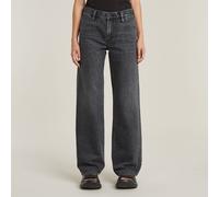 Weite Jeans G-STAR "Jeans Judee Straight", Damen, Gr. 33, Länge 32, faded eolith grau, Denim/Jeans, Obermaterial: 100% Baumwolle, straight fit normal, Jeans (41170334-33) faded eolith grau