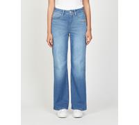 Weite Jeans GANG "94AMELIE WIDE", Damen, Gr. 29, N-Gr, blau (bahamas blau), Denim/Jeans, Obermaterial: 95% Baumwolle, 4% Polyester, 1% Elasthan, weit lang, Jeans (51184322-29) bahamas blau