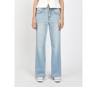 Weite Jeans GANG "94AMELIE WIDE", Damen, Gr. 31, N-Gr, chilled blau, Denim/Jeans, Obermaterial: 93% Baumwolle, 5% Elastomultiester, 2% Elasthan, weit lang, Jeans, mit geradem Beinverlauf, weicher Deni