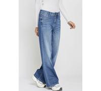 Weite Jeans GANG "94AMELIE WIDE", Damen, Gr. 33, N-Gr, blau (breeze wash), Denim/Jeans, Obermaterial: 93% Baumwolle, 5% Elastomultiester, 2% Elasthan, weit lang, Jeans, Topseller (40757913-33) breeze 