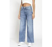 Weite Jeans GANG "94CARLOTTA", Damen, Gr. 28, N-Gr, blau (summer wash), Denim/Jeans, Obermaterial: 88% Baumwolle, 8% Elastomultiester, 4% Elasthan, weit bodenlang, Jeans, weiter Fit im bodenlangen Pal