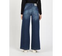 Weite Jeans GANG "94PAIGE WIDE", Damen, Gr. 27, N-Gr, cosy dunkelblau, Denim/Jeans, Obermaterial: 94% Baumwolle, 5% Elastomultiester, 1% Elasthan, regular fit, Jeans, mit eingesetztem Seitenstreifen (