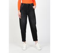 Weite Jeans GANG "GANG Jeans Balloon 94VIA JOGGER", Damen, Gr. 28, Normalgrößen, blau (schwarz denim), 97% Baumwolle, 3% Elasthan, Jeans (70040755-28) schwarz denim