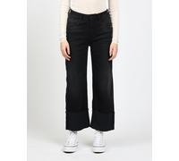 Weite Jeans GANG "94JETTE CULOTTE", Damen, Gr. 30, N-Gr, schwarz (worn schwarz), Denim/Jeans, Obermaterial: 90% Baumwolle, 6% Polyester, 4% Elasthan, casual, Jeans, mit hochgeschlagenem, ausgefranstem