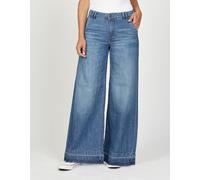 Weite Jeans GANG "94MONA", Damen, Gr. 26, N-Gr, simple midblau, Denim/Jeans, Obermaterial: 100% Baumwolle, casual, weit lang, Jeans, mit weitem Bein und offenen Saumabschluss (95530514-26) simple midb