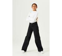 Weite Jeans GARCIA "Annemay", Mädchen, Gr. 140, N-Gr, schwarz (very schwarz used), Denim/Jeans, Obermaterial: 99% Baumwolle, 1% Elasthan, weit, Jeans, for GIRLS (71513619-140) very schwarz used
