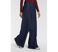 Weite Jeans HERRLICHER "Lovely Palazzo Denim Light", Damen, Gr. 32, Länge 32, deep, Denim/Jeans, Obermaterial: 98% Baumwolle, 2% Elasthan, ausgestellt, Jeans Weite Jeans, Palazzo (76660925-32)