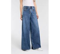 Weite Jeans HERRLICHER "Shyra Palazzo Denim Light", Damen, Gr. 30, N-Gr, worn, Denim/Jeans, Obermaterial: 50% Baumwolle, 40% Lyocell, 10% Modal, loose fit, Jeans Weite Jeans (40119326-30)