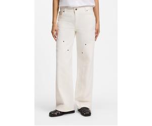 Weite Jeans HUGO BLUE "Gamala", Damen, Gr. 30, Länge 32, natural 102, Denim/Jeans, Obermaterial: 100% Baumwolle, unifarben, lang, Jeans, Mid Rise, Baggy (58659836-30) natural 102