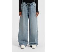 Weite Jeans HUGO BLUE "Gobana", Damen, Gr. 27, Länge 34, medium blau 428, Denim/Jeans, Obermaterial: 61% Baumwolle, 39% Lyocell, unifarben, weit, Jeans Weite Jeans, Baggy Jeans mit Kordelzug zum Binde