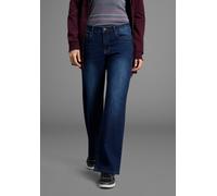 Weite Jeans KANGAROOS, Damen, Gr. 48, N-Gr, dunkelblau us, Denim/Jeans, Obermaterial: 98% Baumwolle, 2% Elasthan, weit lang, Jeans, Topseller (42712425-48) dunkelblau us