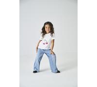 Weite Jeans KIDS ONLY "KMGCOMET WIDE DNM NOOS", Mädchen, Gr. 116, N-Gr, light blau denim, Denim/Jeans, Obermaterial: 100% Baumwolle, unifarben, weit normal, Jeans (13842945-116) light blau denim