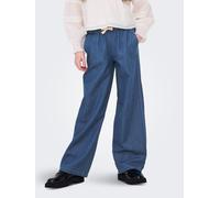 Weite Jeans KIDS ONLY "KOGBEA PALAZZO DNM PANT GUA NOOS", Mädchen, Gr. 116, N-Gr, blau (medium blau denim), Denim/Jeans, Obermaterial: 65% Baumwolle, 35% Lyocell, unifarben, relaxed fit lang, Jeans (4