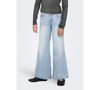 Weite Jeans KIDS ONLY "KOGCALIFORNIA MW WIDE FLARED AKM217 NOOS", Mädchen, Gr. 152, N-Gr, blau (light blau denim), Denim/Jeans, Obermaterial: 98% Baumwolle, 2% Elasthan, unifarben, weit lang, Jeans (5