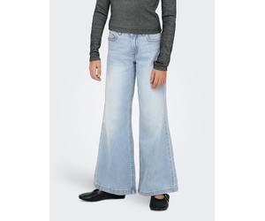 Weite Jeans KIDS ONLY "KOGCALIFORNIA MW WIDE FLARED AKM217 NOOS", Mädchen, Gr. 152, N-Gr, blau (light blau denim), Denim/Jeans, Obermaterial: 98% Baumwolle, 2% Elasthan, unifarben, weit lang, Jeans (5