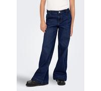 Weite Jeans KIDS ONLY "KOGCOMET WIDE DNM PIM NOOS", Mädchen, Gr. 128, N-Gr, blau (dunkelblau denim), Denim/Jeans, Obermaterial: 100% Baumwolle, unifarben, ausgestellt knöchellang, Jeans (85358218-128)
