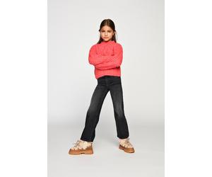 Weite Jeans KIDS ONLY "KOGJUICY LIFE WIDE LEG DNM DCC369", Mädchen, Gr. 152, N-Gr, schwarz (washed schwarz), Denim/Jeans, Obermaterial: 99% Baumwolle, 1% Elasthan, unifarben, relaxed fit knöchellang,