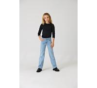 Weite Jeans KIDS ONLY "KOGJUICY LIFE WIDE LEG DNM DIA547 NOOS", Mädchen, Gr. 128, N-Gr, blau (light blau denim), Denim/Jeans, Obermaterial: 99% Baumwolle, 1% Elasthan, unifarben, relaxed fit knöchella