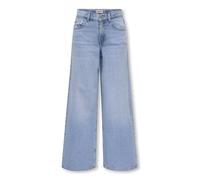 Weite Jeans KIDS ONLY "KOGLOPEZ HW WIDE DNM BOX", Jungen, Gr. 140, N-Gr, light blau denim, Denim/Jeans, Obermaterial: 100% Baumwolle, Abriebeffekte, unifarben, weit lang, Jeans (16629312-140) light bl